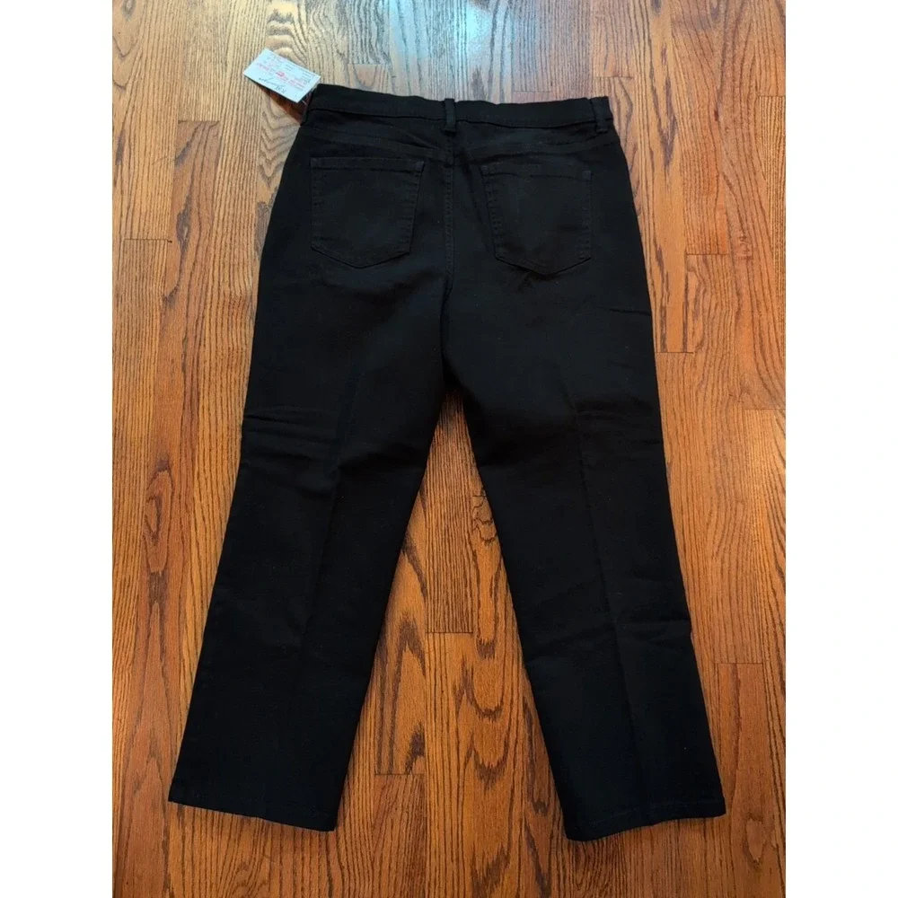 Gloria Vanderbilt Amanda Tapered Stretch‎ Jeans 14 PETITE SHORT BLACK